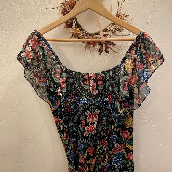 Rebecca Minkoff Jessica Ruffled Floral Midi Wrap Dress - Picture 10 of 13